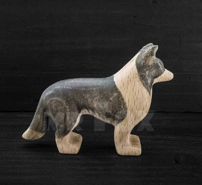 border collie wooden figurine by Mr Fox Crafts